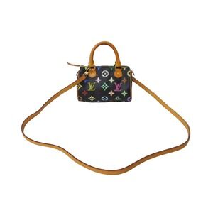 LOUIS VUITTON Speedy handbag Monogram Multicolore Multicolor Black Gold